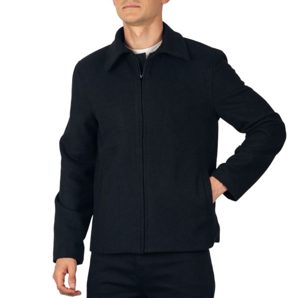 Alpine Swiss Grant Mens 28" Open Bottom Jacket Wool Blend JD Bomber Coat Zipered